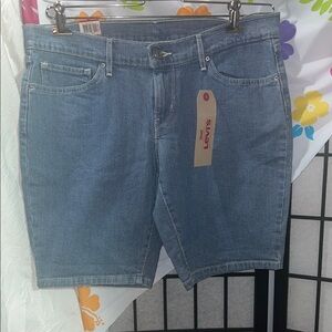 Levi's Blue Midwash Denim Bermuda Shorts